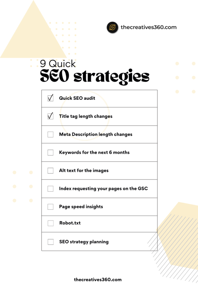 9 Quick Seo Strategy