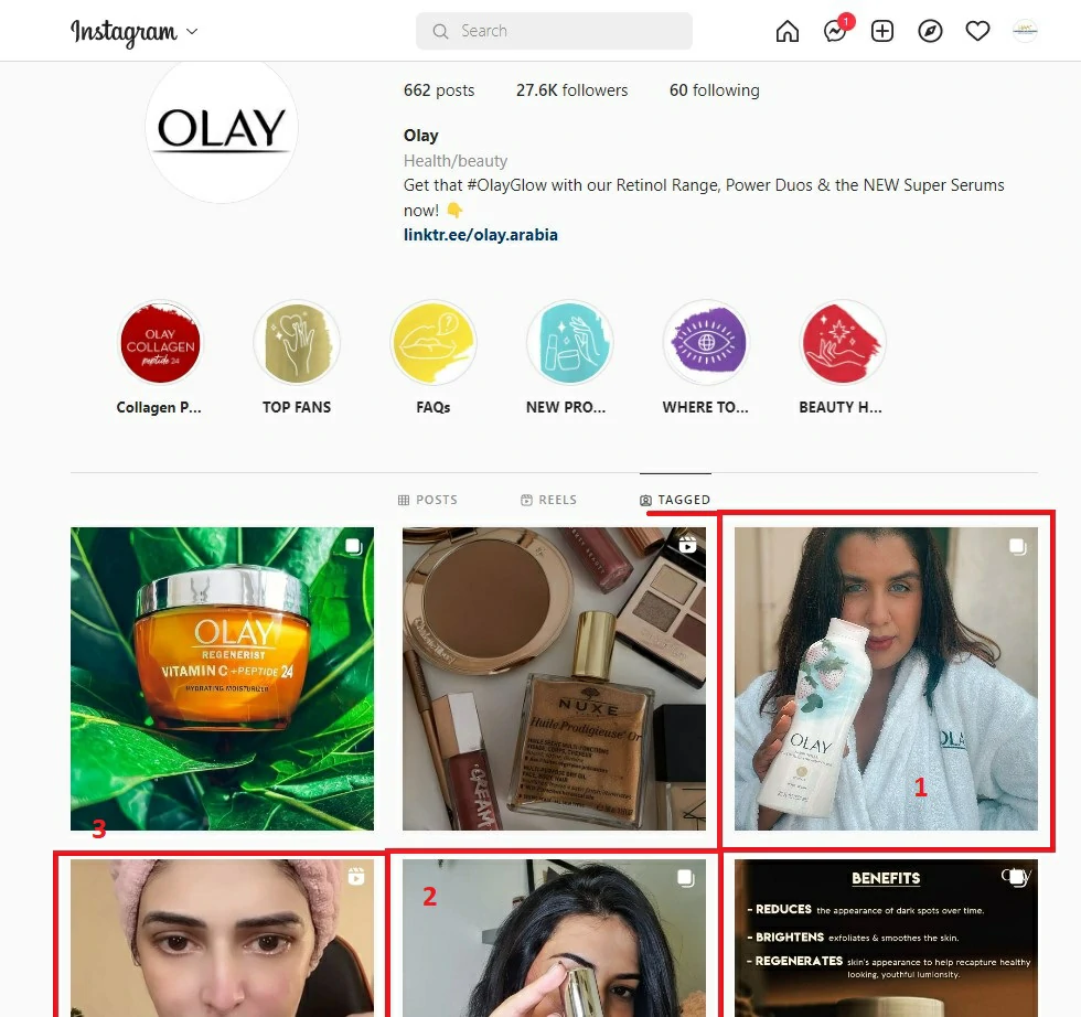 Tagged page to find micro-influencers for your products