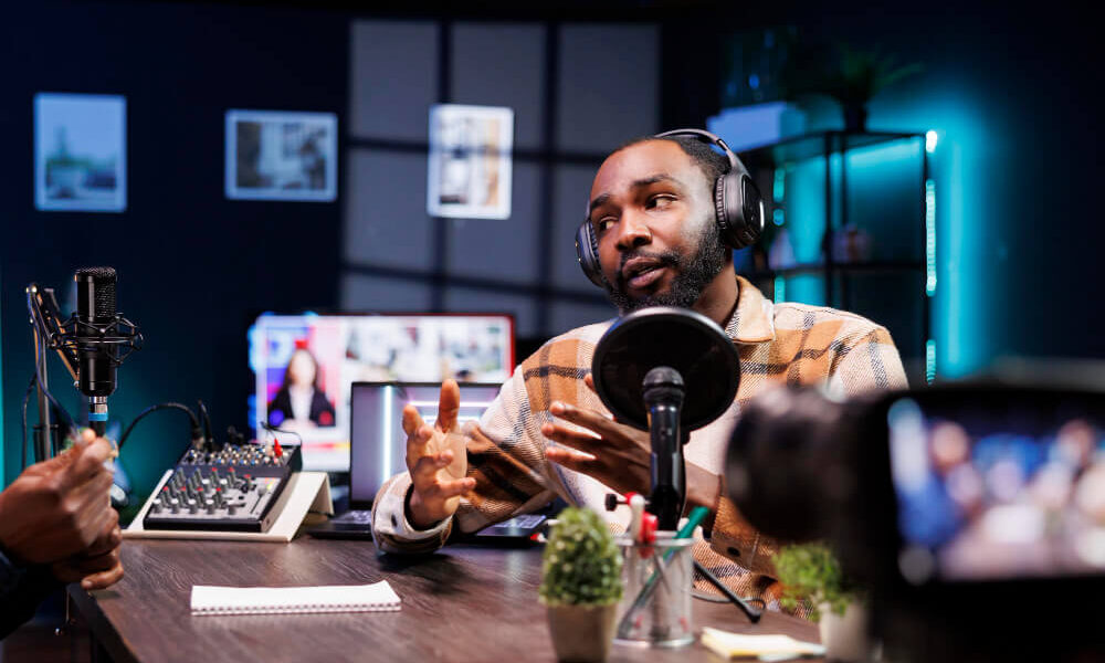 podcast studio services recording setup