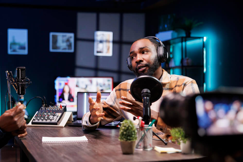 podcast studio services recording setup