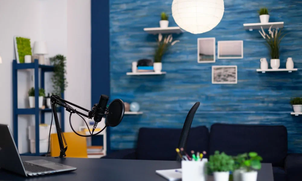 Professional podcast production services studio setup for businesses