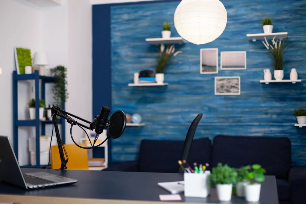Professional podcast production services studio setup for businesses
